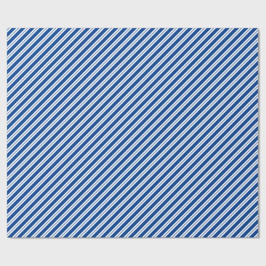 Diagonal-Streifen in tiefblau und weiß Geschenkpapier (Flach)