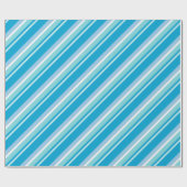 Diagonal Streifen Light Blue Geschenkpapier (Flach)