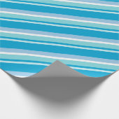 Diagonal Streifen Light Blue Geschenkpapier (Ecke)
