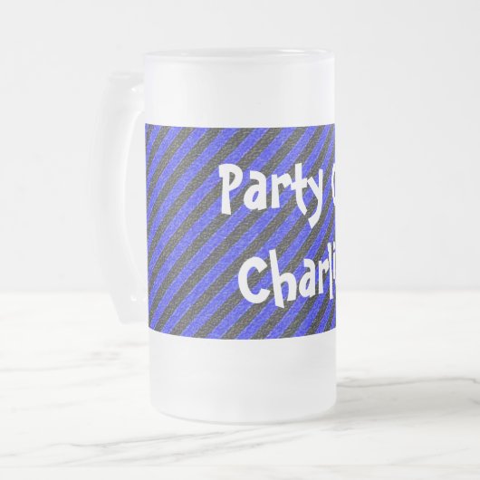 Diagonal-Streifen Mattglas Bierglas (Vorderseite Links)