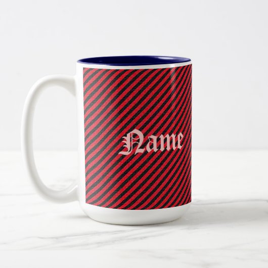 Diagonal-Streifen Zweifarbige Tasse (Links)