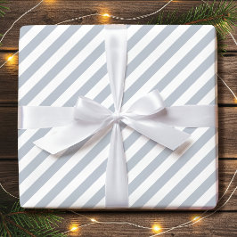 Diagonal Strip Holiday Einfach grau weiß Geschenkpapier