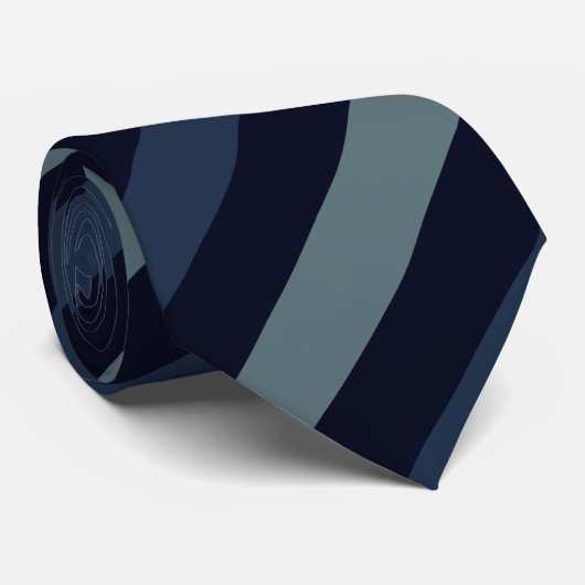 Diagonal Strip in Navy Blue, Slate Gray und Black Krawatte (Gerollt)