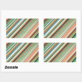 Diagonal Stripe farbiges Stoffmuster Rechteckiger Aufkleber (Blatt)