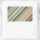 Diagonal Stripe farbiges Stoffmuster Rechteckiger Aufkleber (Tasche)