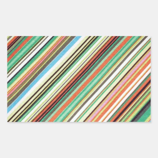 Diagonal Stripe farbiges Stoffmuster Rechteckiger Aufkleber (Vorderseite)