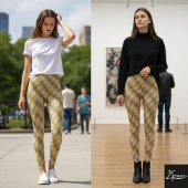 Diagonal Stripe Gold Silver Metallic Glossy Leggings