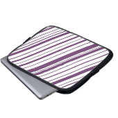 Diagonal Stripe ~Lavender Laptopschutzhülle (Vorne Knopf)