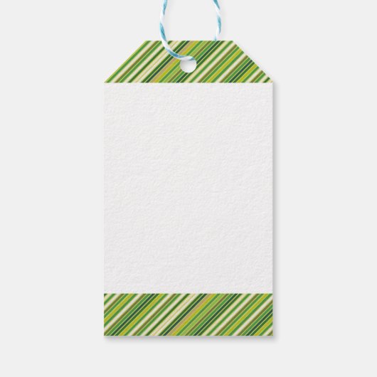 Diagonal Stripe Leprechaun Gift Tag Geschenkanhänger (Rückseite)