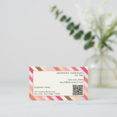Diagonal Stripe Moderner QR Code Visitenkarte (Stehend Vorderseite)