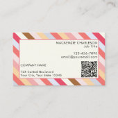 Diagonal Stripe Moderner QR Code Visitenkarte (Vorderseite)