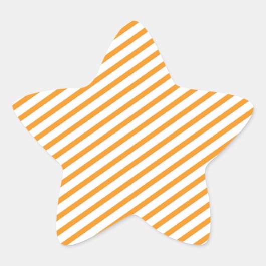 Diagonal Stripe Orange Muster Stern-Aufkleber (Vorderseite)