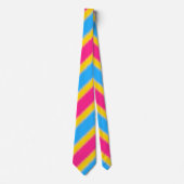 Diagonal Stripe Pansexual Flag Neck Tie Krawatte (Vorderseite)