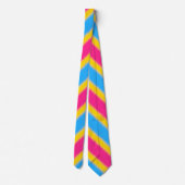 Diagonal Stripe Pansexual Flag Neck Tie Krawatte (Rückseite)
