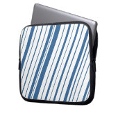 Diagonal Stripe ~ Steel Blue Laptopschutzhülle (Vorderseite Links)