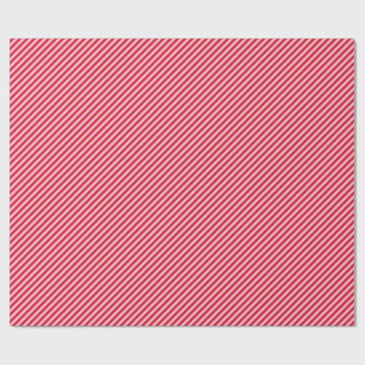 Diagonal Striped Pattern Red Pink Medium Stripe Geschenkpapier (Flach)