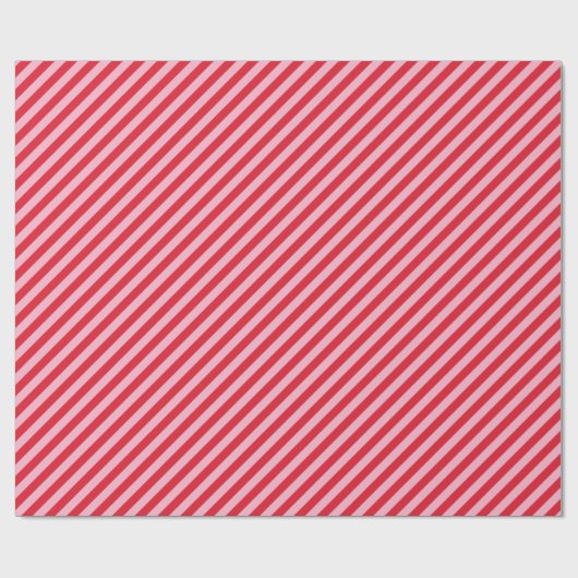 Diagonal Striped Pattern Red Pink Wide Stripe Geschenkpapier (Flach)