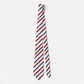Diagonal Striped Red White Blue Gold Star gesprung Krawatte (Vorderseite)