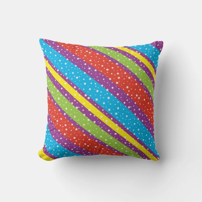 Diagonal Striped Star Muster Kissen (Vorderseite)