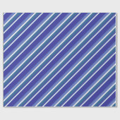 Diagonal Stripes blau Geschenkpapier (Flach)