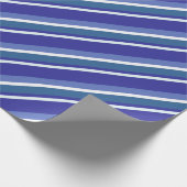 Diagonal Stripes blau Geschenkpapier (Ecke)