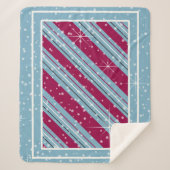 Diagonal Stripes Blue ID440 Sherpadecke (Vorderseite)