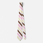 Diagonal Stripes Chocolate Vanilla Krawatte (Vorderseite)