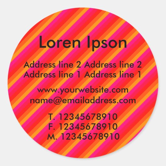 Diagonal Stripes II Business / Profil Runder Aufkleber (Vorderseite)