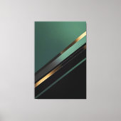 Diagonal Stripes in Deep Emerald and Gold Leinwanddruck (Vorderseite)