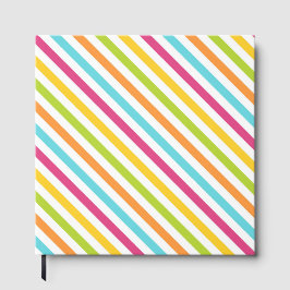 Diagonal stripes in vibrant colors gästebuch