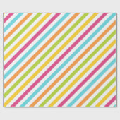 Diagonal stripes in vibrant colors geschenkpapier (Flach)