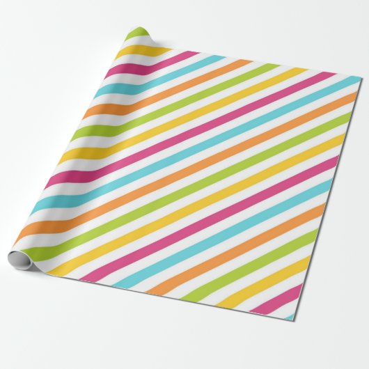 Diagonal stripes in vibrant colors geschenkpapier (Ungerollt)