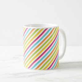 Diagonal stripes in vibrant colors kaffeetasse