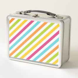 Diagonal stripes in vibrant colors metall brotdose