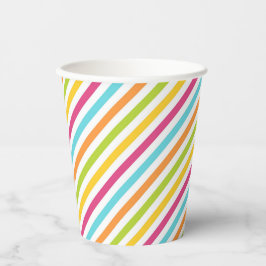 Diagonal stripes in vibrant colors pappbecher