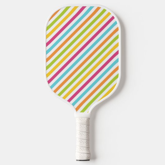 Diagonal stripes in vibrant colors pickleball schläger (Vorderseite)
