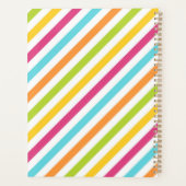 Diagonal stripes in vibrant colors planner planer (Rückseite)