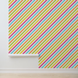 Diagonal stripes in vibrant colors tapete