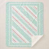 Diagonal Stripes Mint ID440 Sherpadecke (Vorderseite)