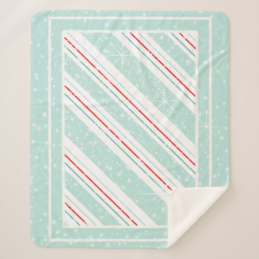 Diagonal Stripes Mint ID440 Sherpadecke (Vorderseite)