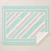 Diagonal Stripes Mint ID440 Sherpadecke (Vorderseite (Horizontal))