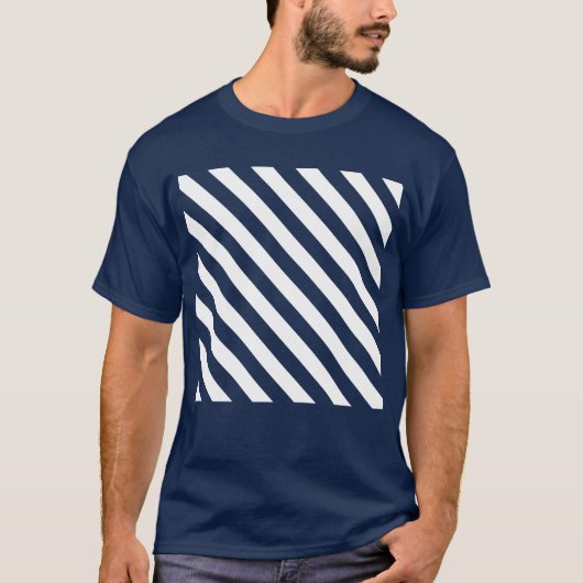 Diagonal Stripes Mono Pattern  T-Shirt (Vorderseite)