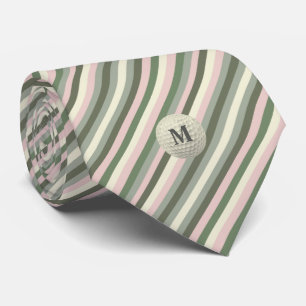 Diagonal Stripes Monogram Golf Ball Krawatte