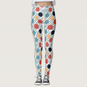 Diagonal Stripes Polka Dots Sketch Leggings (Vorderseite)