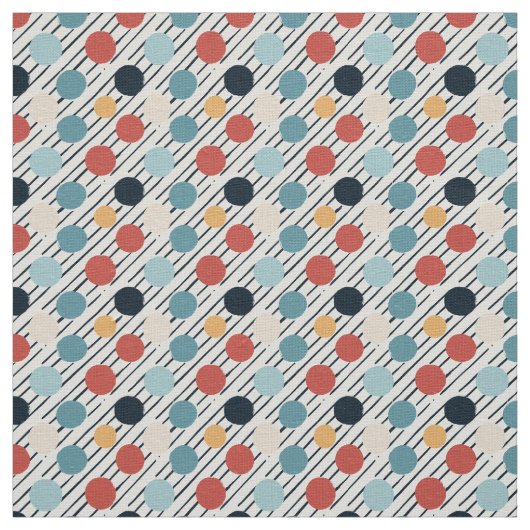 Diagonal Stripes Polka Dots Sketch Stoff (Muster)