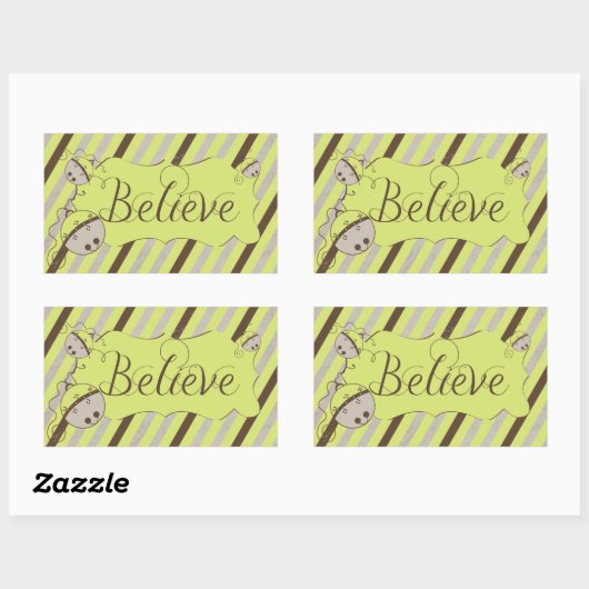 Diagonal Stripes Rectangle Sticker glauben (Blatt)