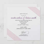 Diagonal Stripes Wedding Einladung Modern (Vorne/Hinten)