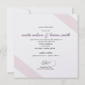 Diagonal Stripes Wedding Einladung Modern (Vorderseite)
