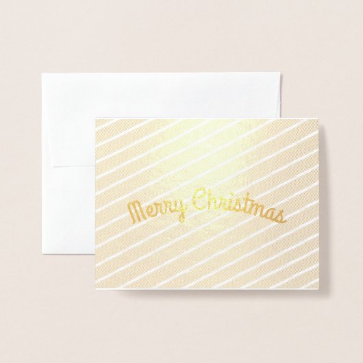 Diagonal Stripes Weihnachtsgrüße Folienkarte (Vorderseite mit Umschlag)
