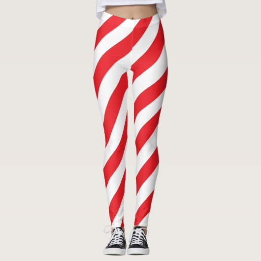 Diagonal Stripte Nationalfarben der libanesischen Leggings (Vorderseite)